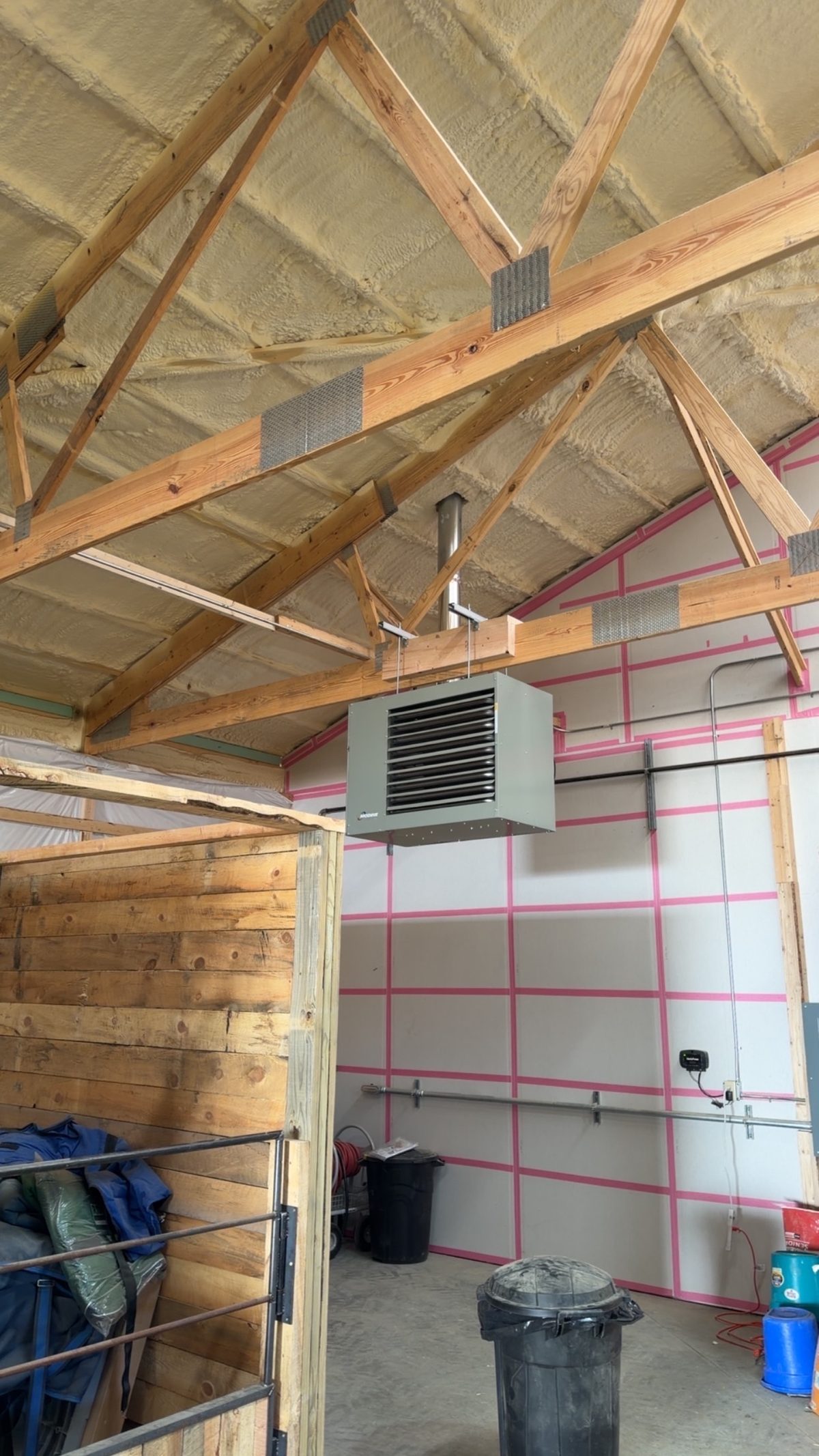 Furnace installation in a shop near Cody Wyoming by Wrangler Plumbing